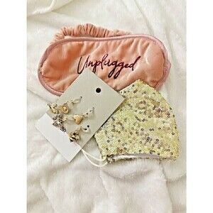 NEW Accessory Lot Nordstrom BP. Charm Set Unplugged Eye Mask Sequin Face Mask